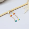 Aretes Largos Perlas y Margaritas
