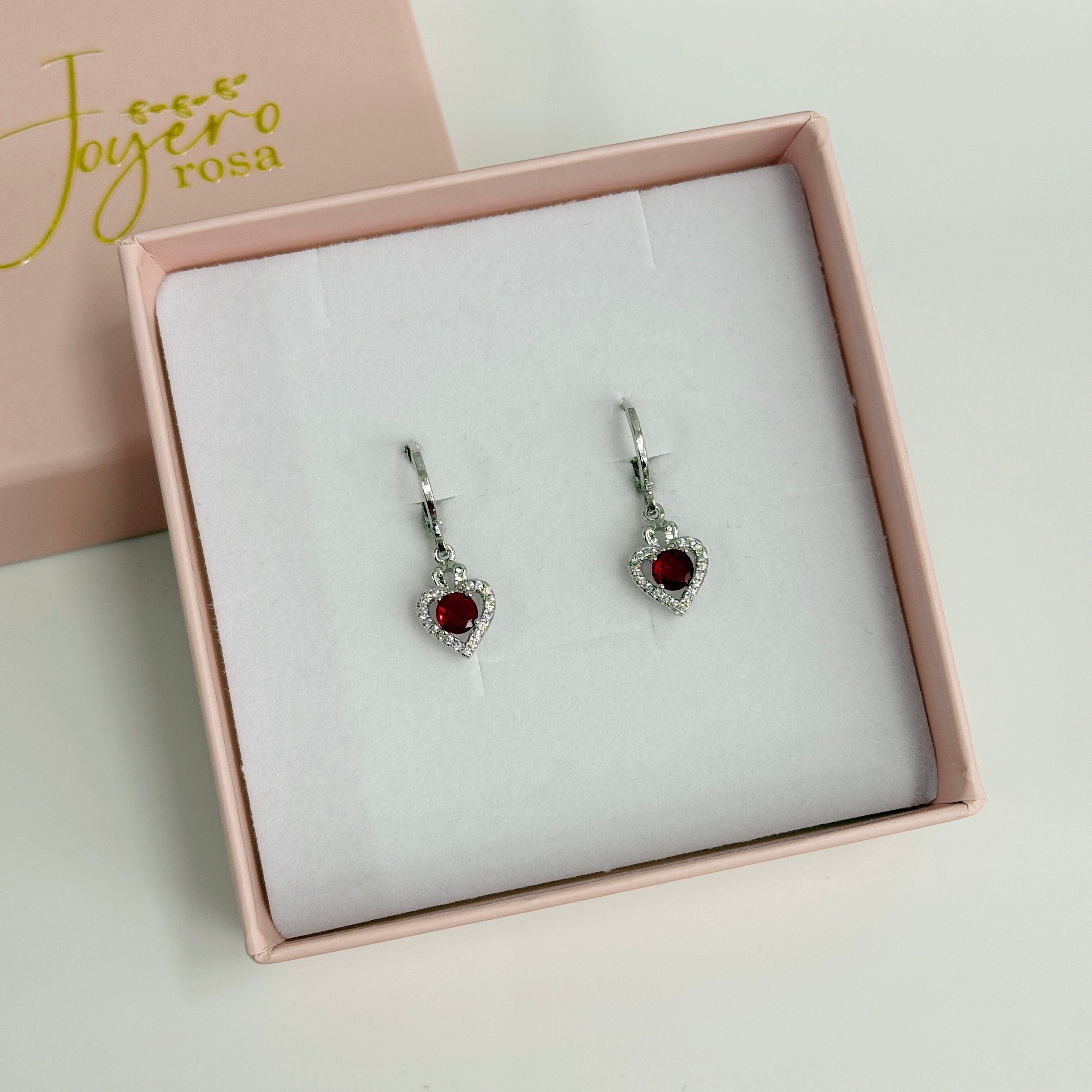 Dangles Corazón Cristal Rojo