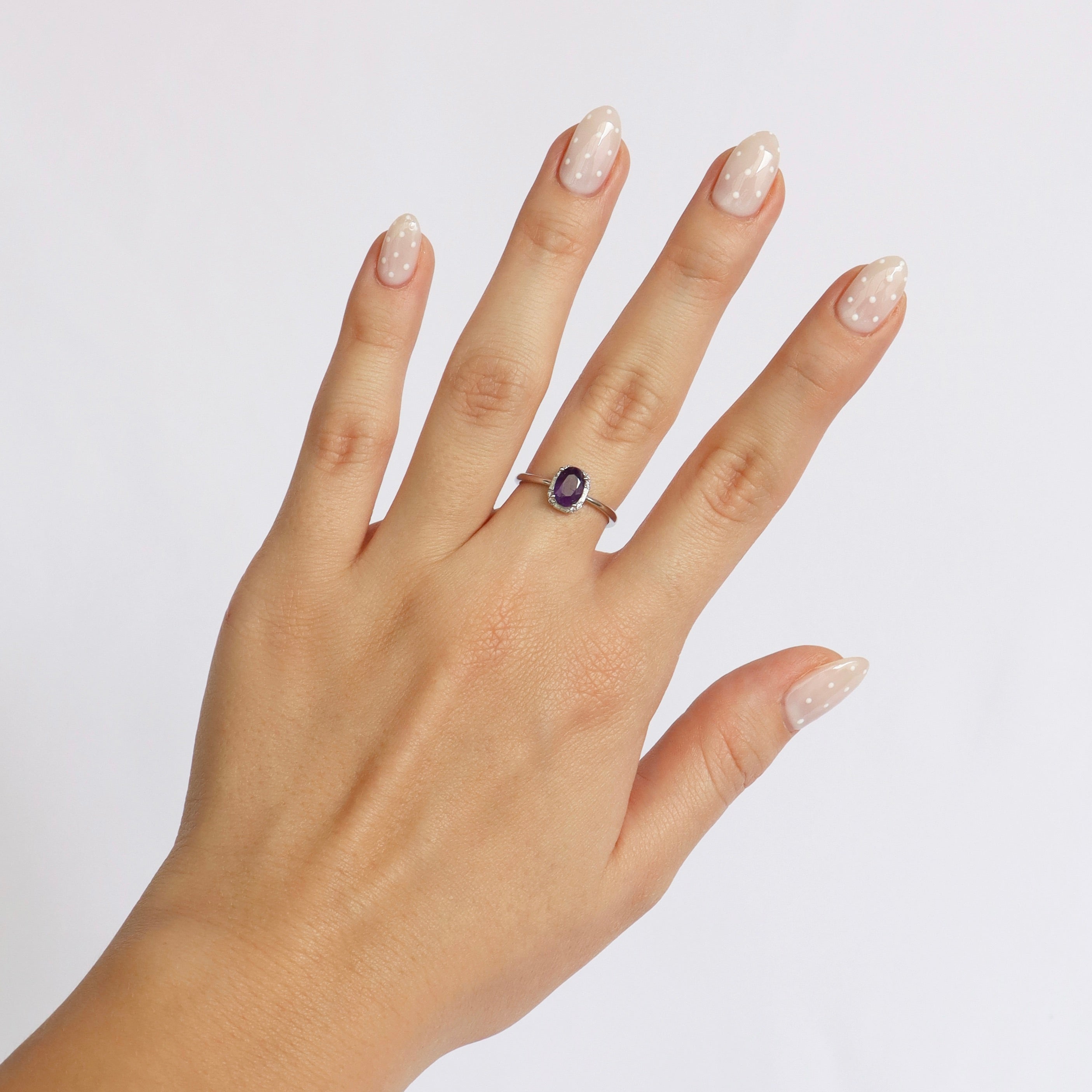 Anillo Ajustable Cristal Morado
