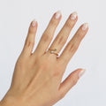 Anillo Ajustable Cristales Corazón Verde Mini